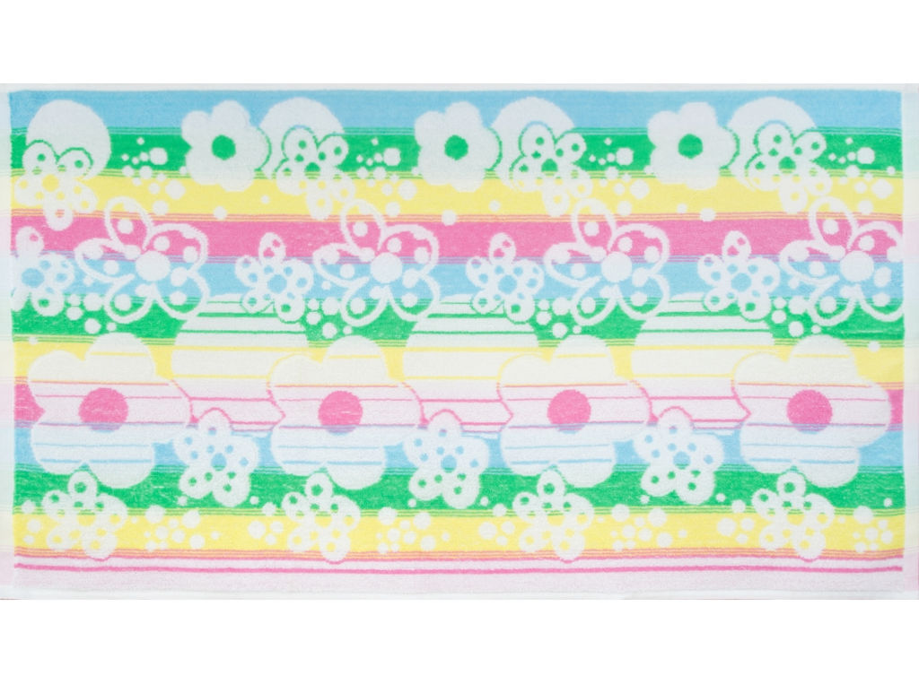 Полотенце махровое 6с103.412ж1 Цветочная поляна (св.радужка) 50х90см