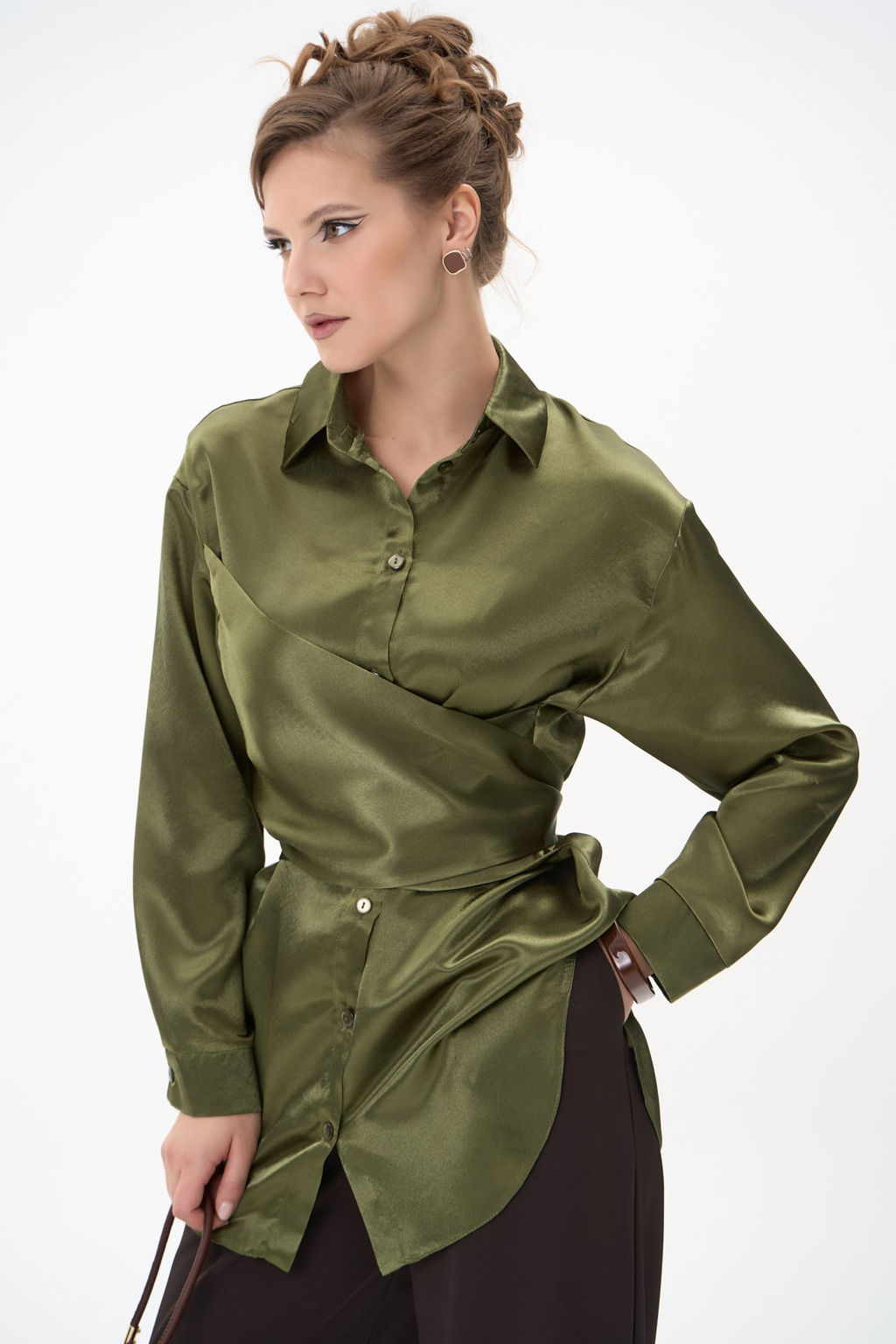Рубашка Ямина (оливковый/уценка)