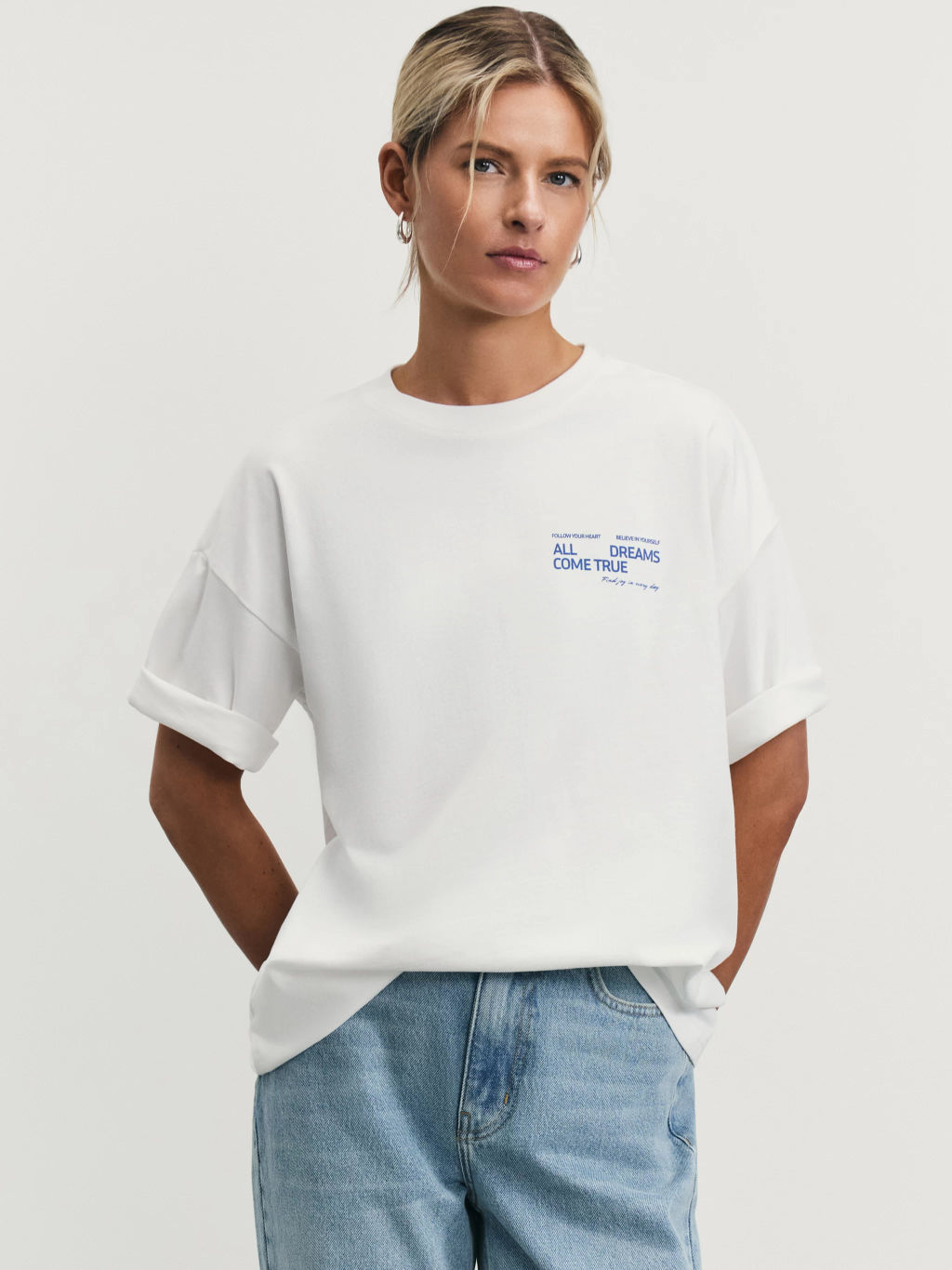 Футболка оверсайз с принтом / Zarina  фото 3