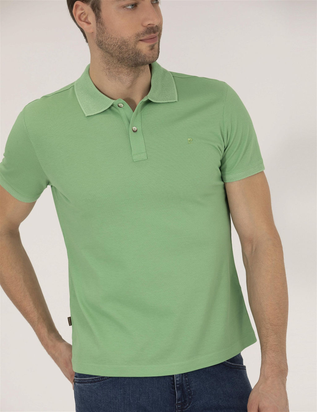 A__k Ye_il Slim Fit Polo Yaka Merserize Ti__rt - Pierre cardin фото 6