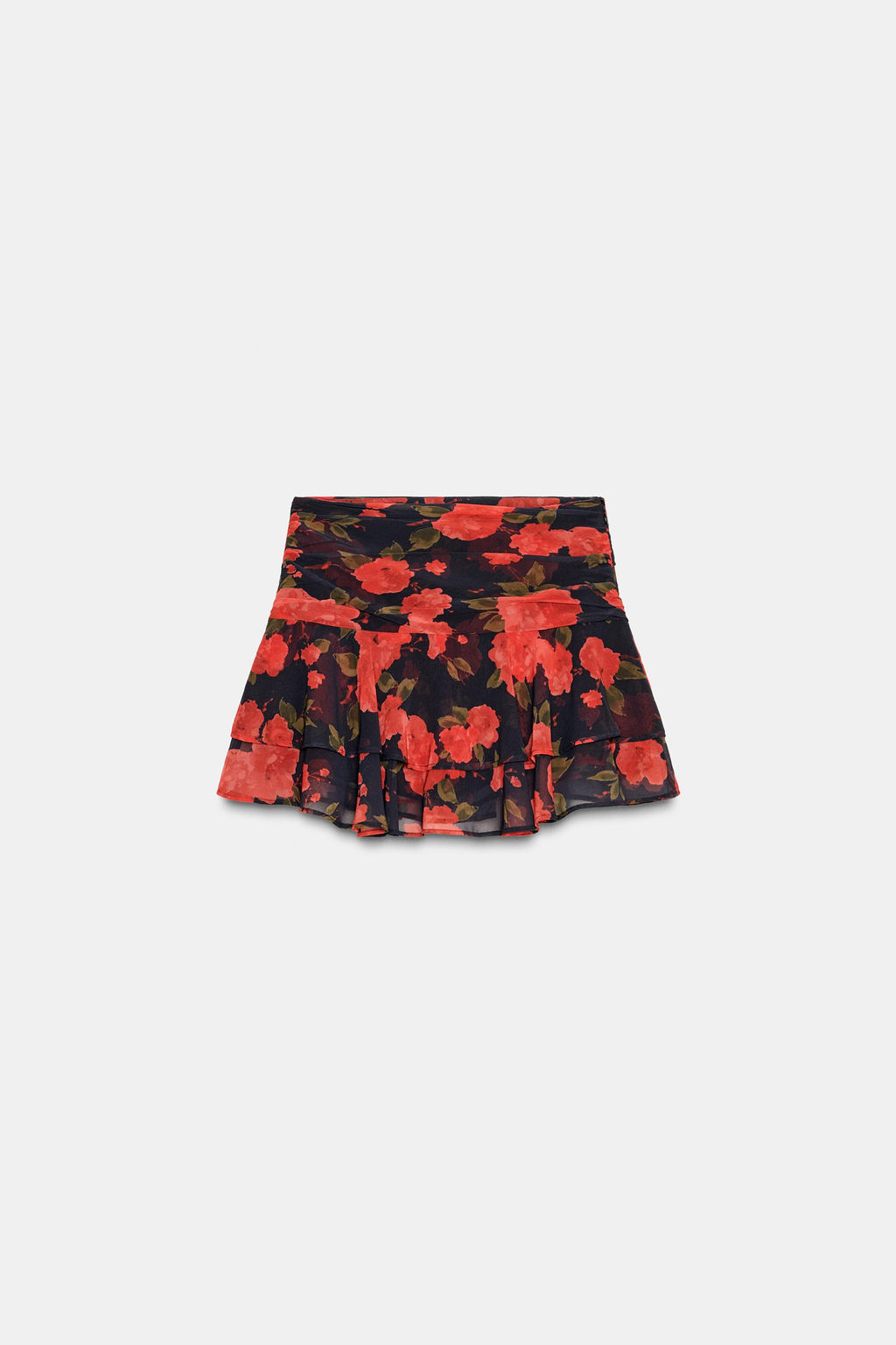 PRINTED FLORAL RUFFLE SKORT - Zara фото 7
