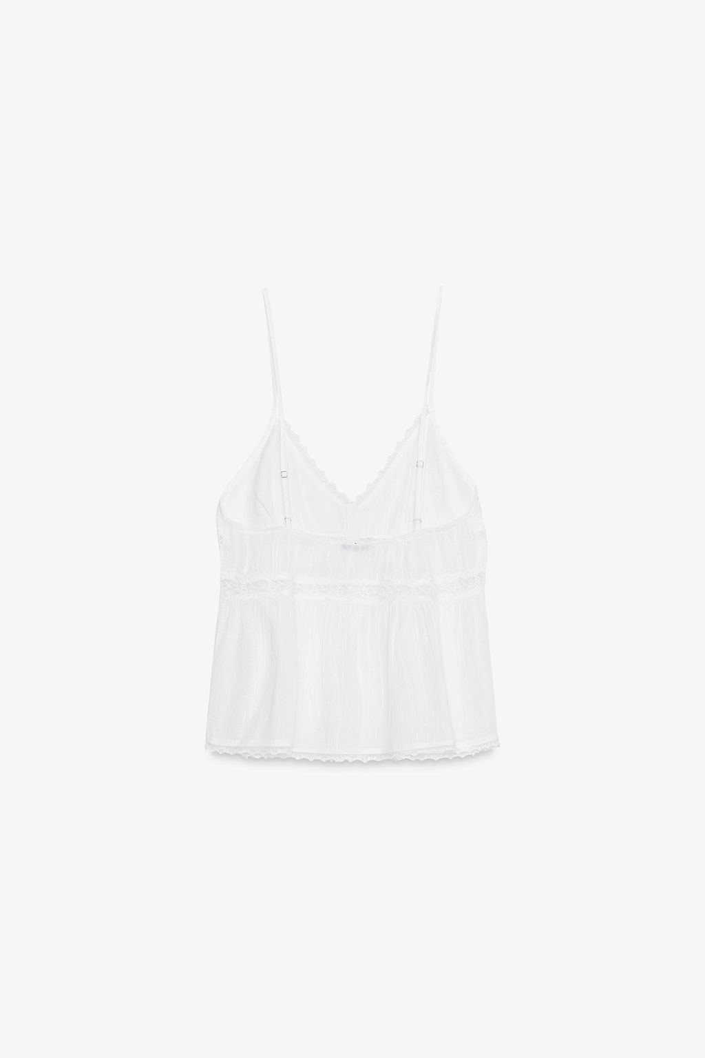 LACE-TRIMMED CHIFFON TOP - Zara фото 5
