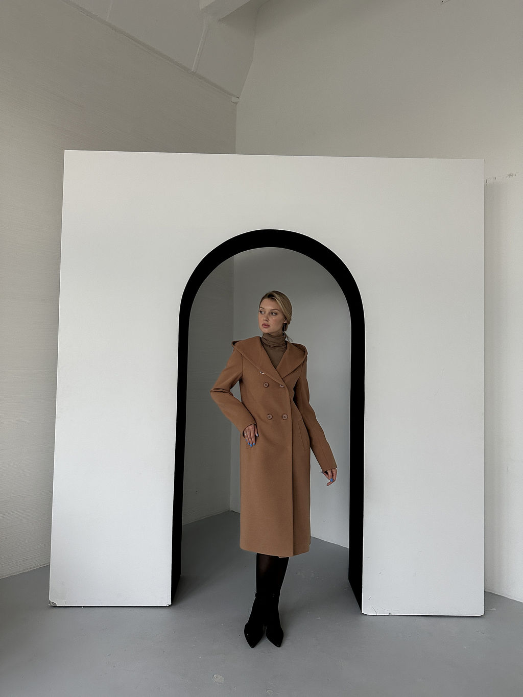 Пальто женское демисезонное 25020 (черно-белый) - Kankan фото 13