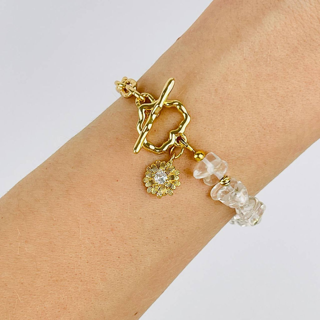 Браслет из Горного Хрусталя с цепочкой