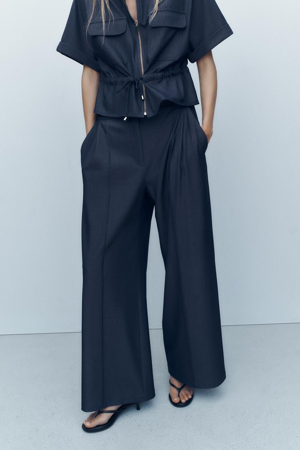 WIDE-LEG DARTED TROUSERS - Zara фото 2