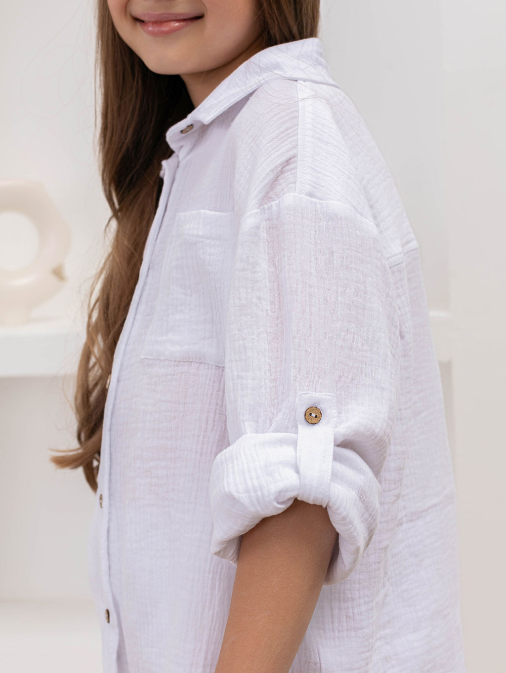 Комплект для девочек Муслин Белый М-18КД MODAMICA