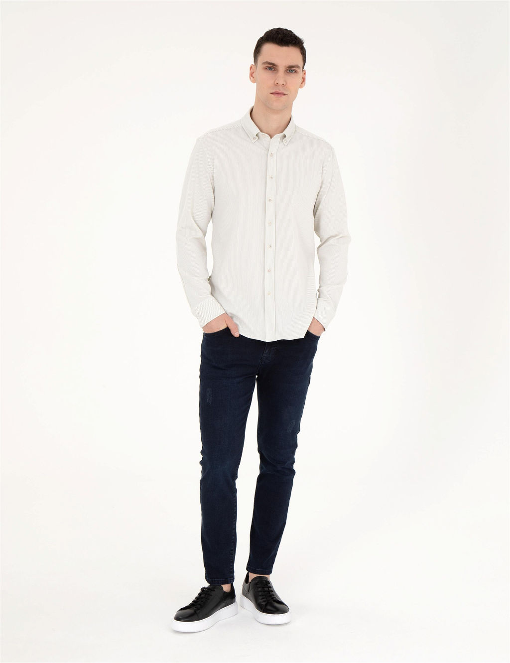 Ye_il Slim Fit Uzun Kollu G_mlek - Pierre cardin фото 4