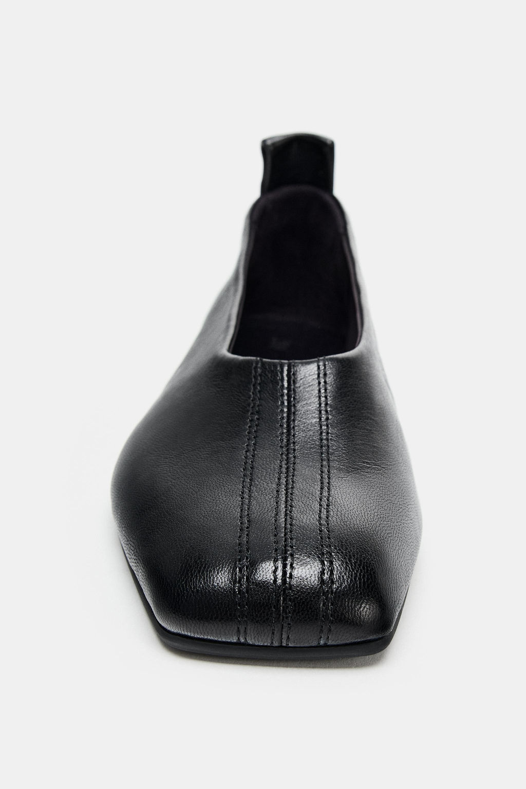 SQUARE TOE LEATHER BALLERINAS - Zara фото 4