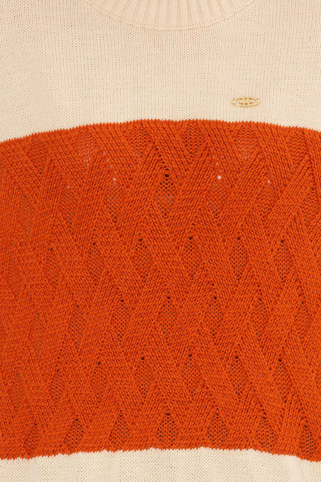 U. S. Polo Assn Женский кремовый меланжевый свитер с круглым вырезом - U.s. polo assn фото 6