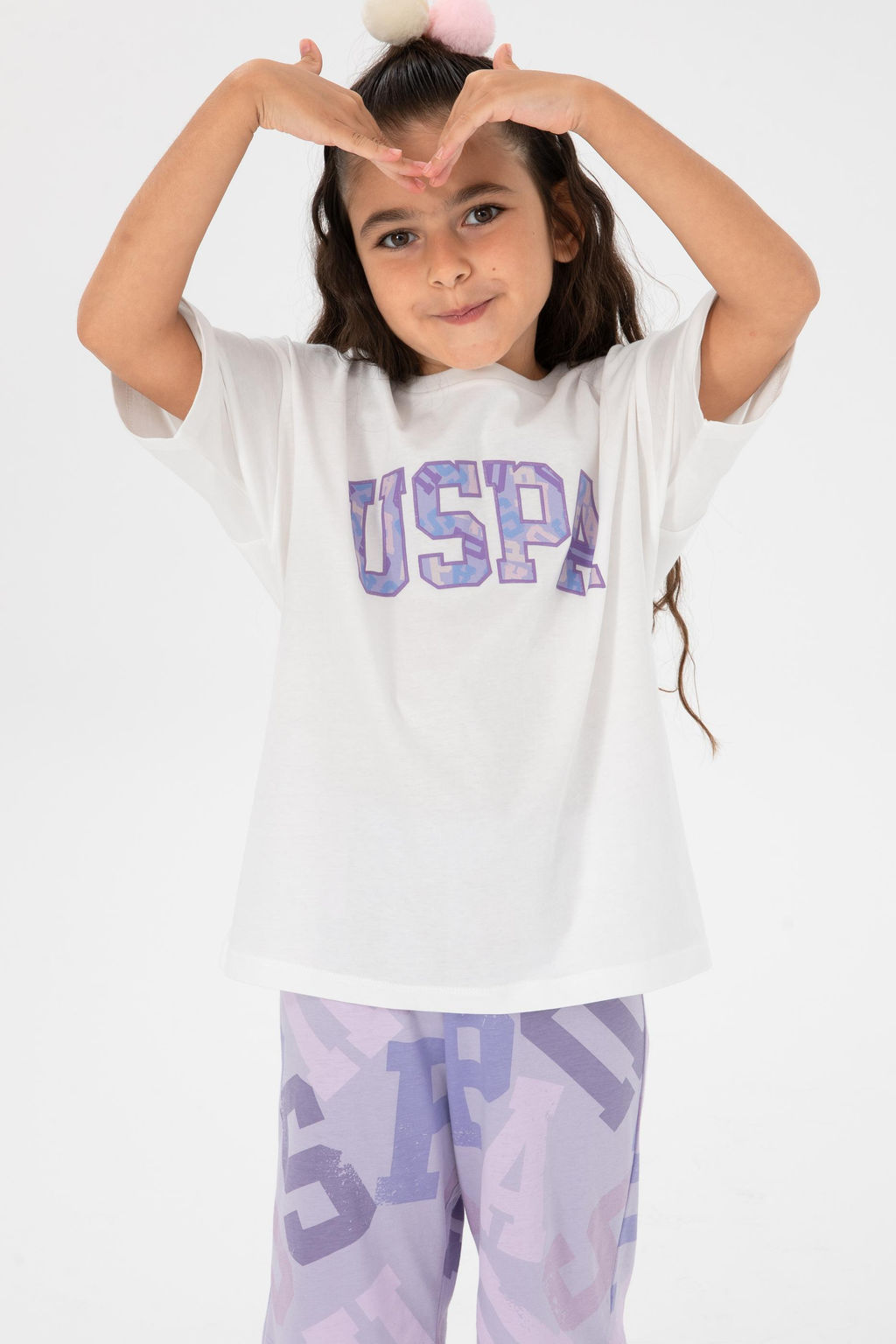 K_z _ocuk Lila _ortlu Pijama Tak_m_ Sepette S_rpriz _ndirim - U.s. polo assn фото 5