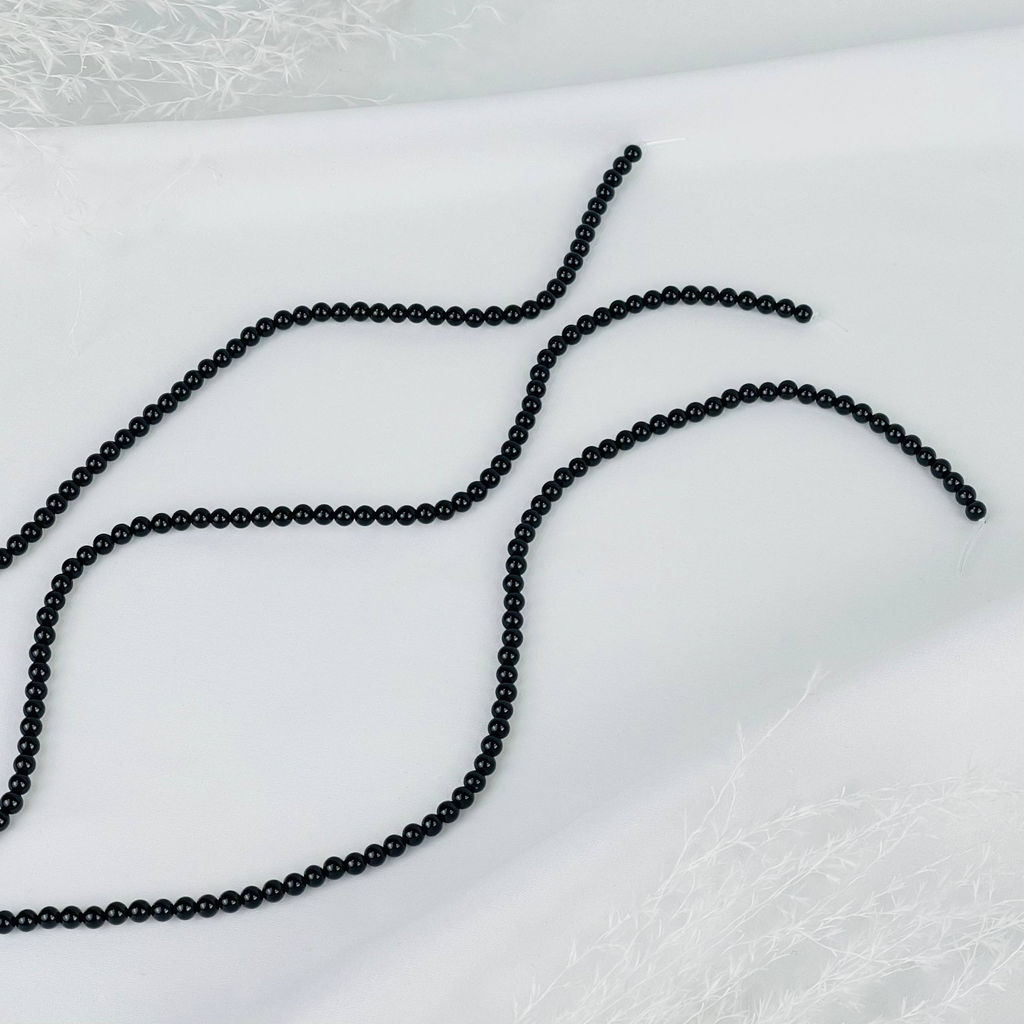 Бусины для украшений из черного Агата (90 бусин) - Радуга самоцветов фото 6