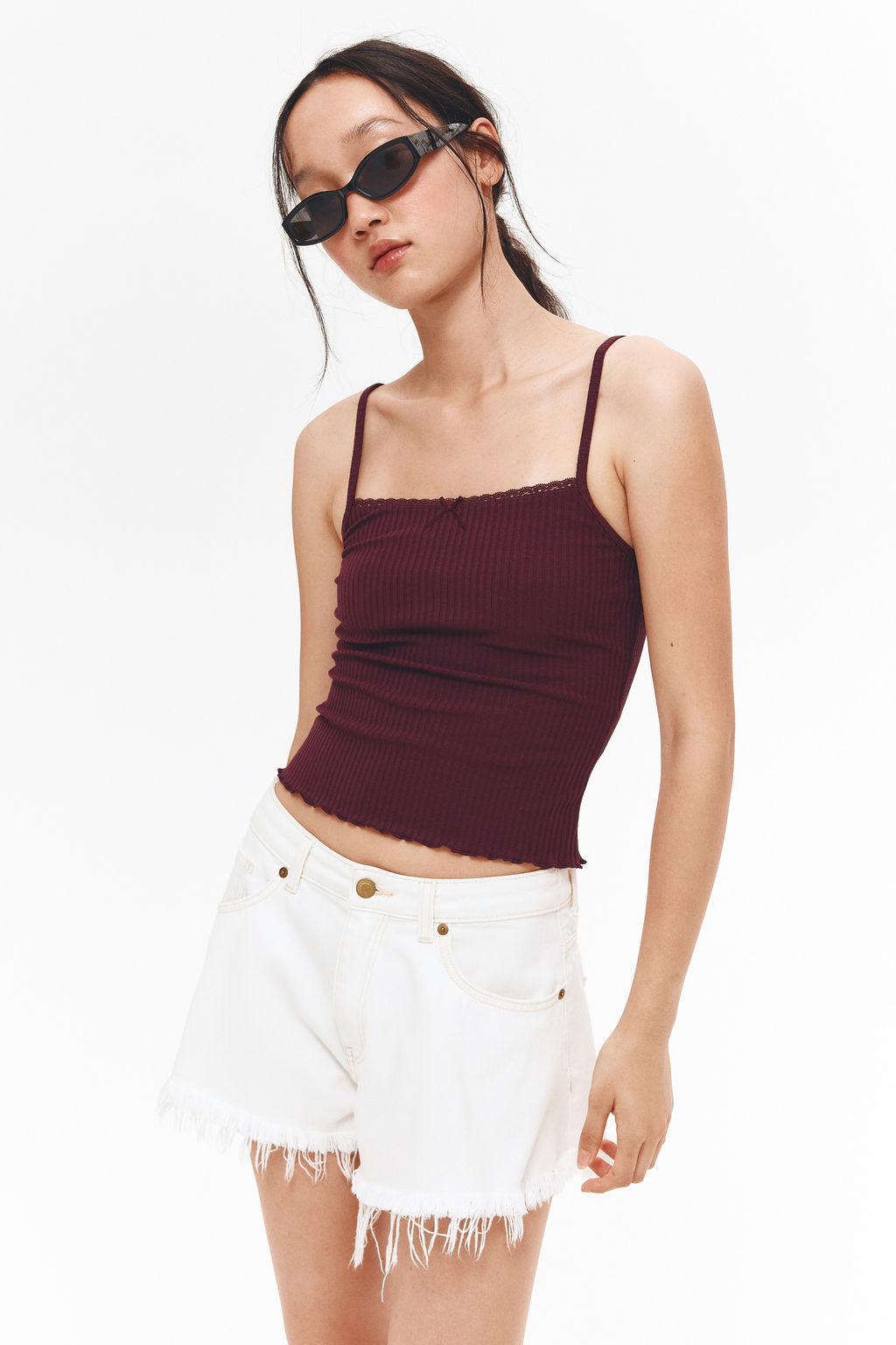 Top de tirantes con ribete de encaje - H&m фото 4