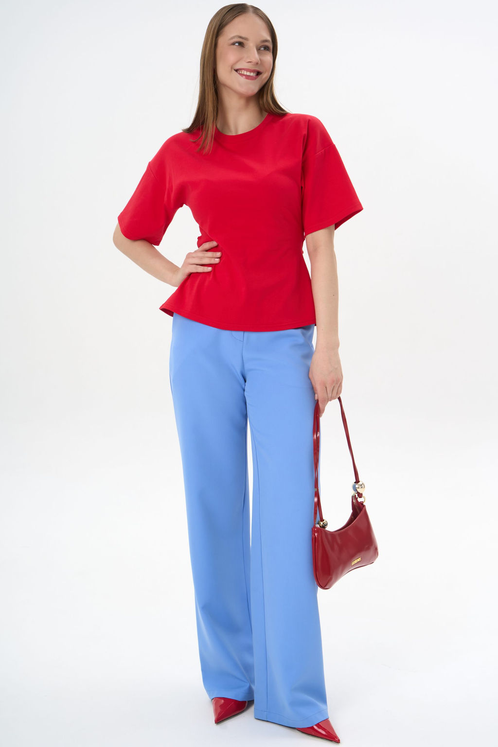 Футболка с завязками Николь (красный) - Эльза фото 3