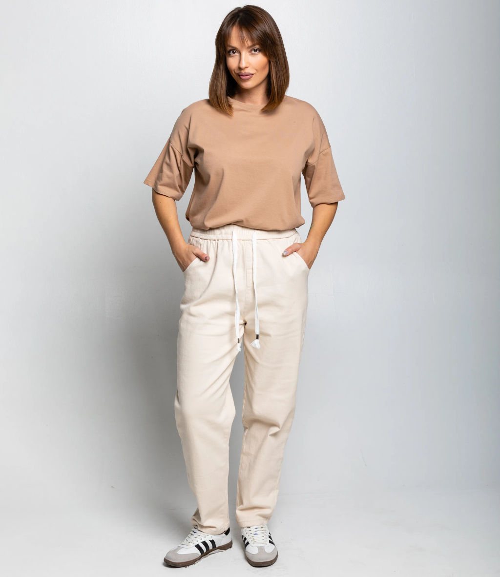 Брюки #КТ2610 (1), светло-бежевый