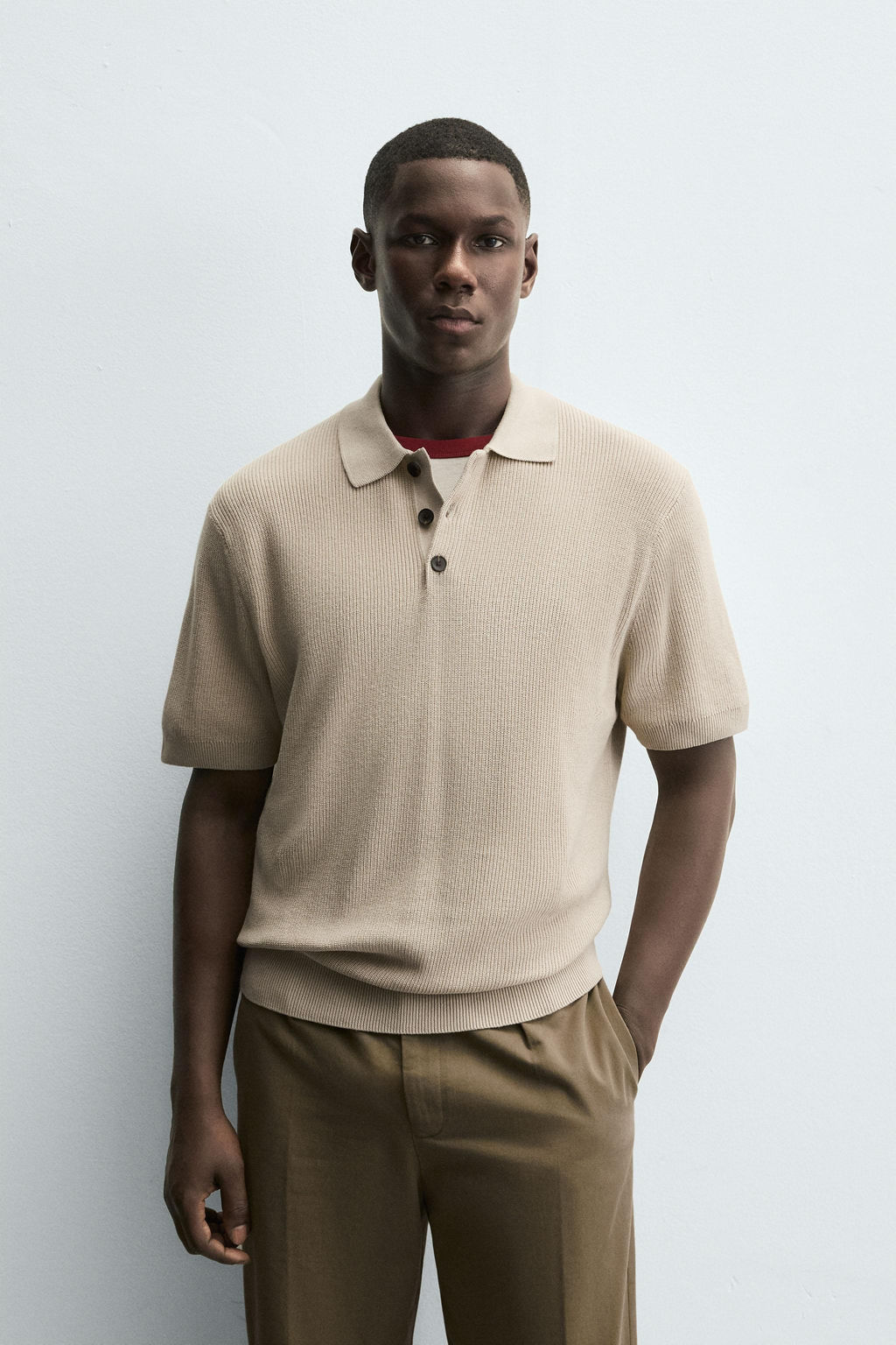 PURL KNIT POLO SHIRT - Zara фото 2