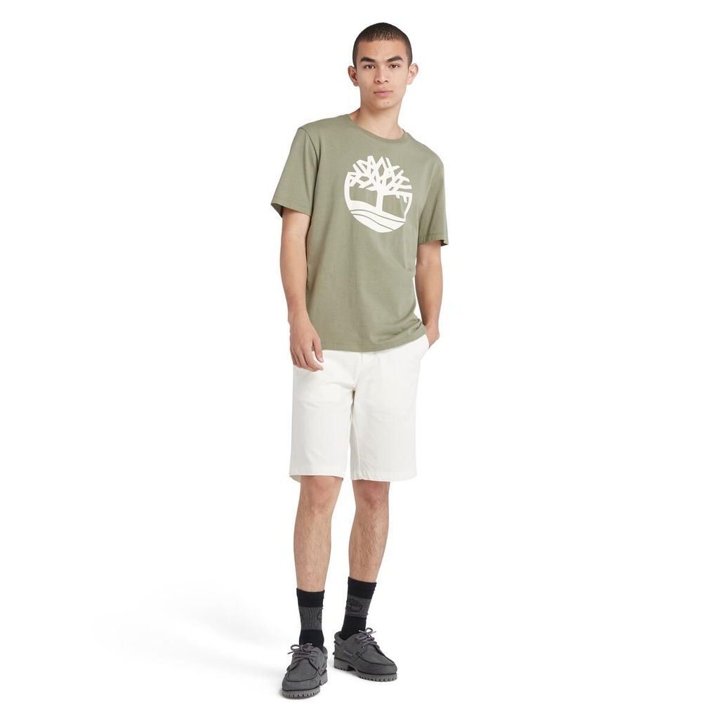Футболка Timberland T-Shirt Kennebec River Tree Logo Regular оливковая  фото 2