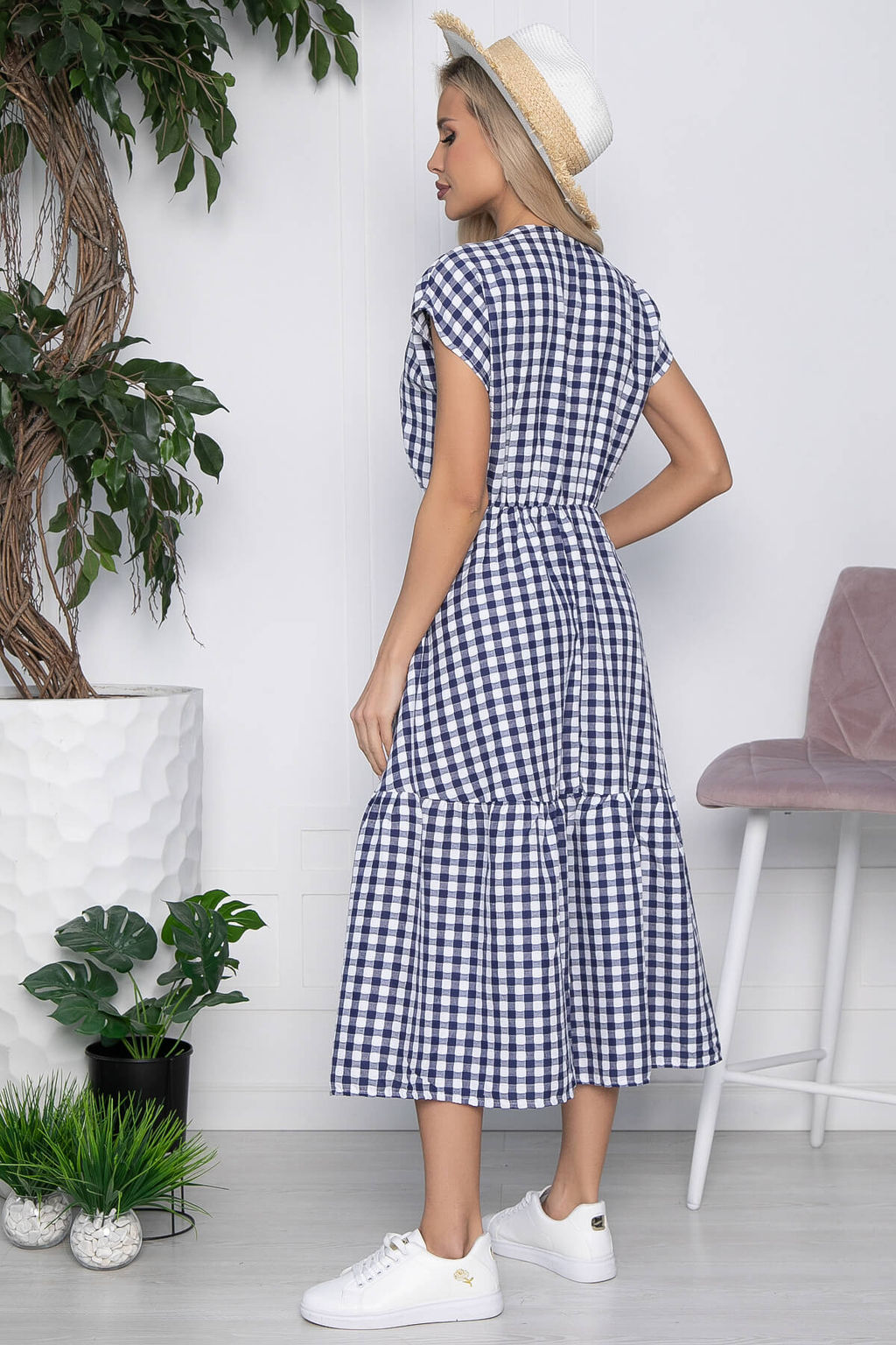 Платье Коста-Рика темно-синее в клетку П10449 - Lt collection фото 2