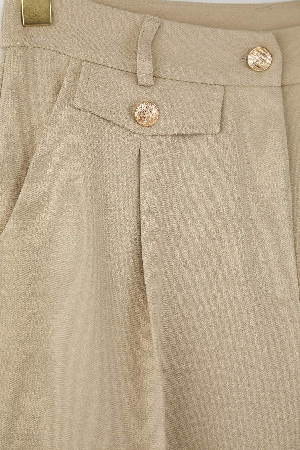 Limited Edition Vizon Straight/Duz Kesim Pilili Dokuma Kumas Sort & Bermuda TWOAW26SR00033 - Trendyolmilla фото 6