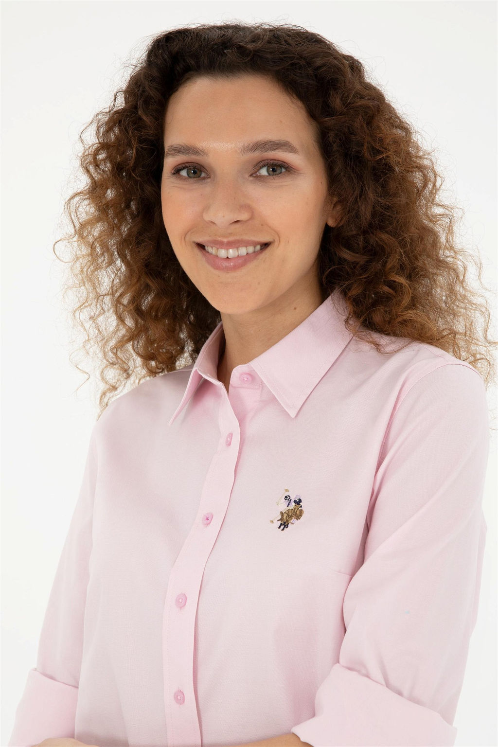 U. S. Polo Assn / Женская розовая базовая рубашка с длинным рукавом - U.s. polo assn фото 2