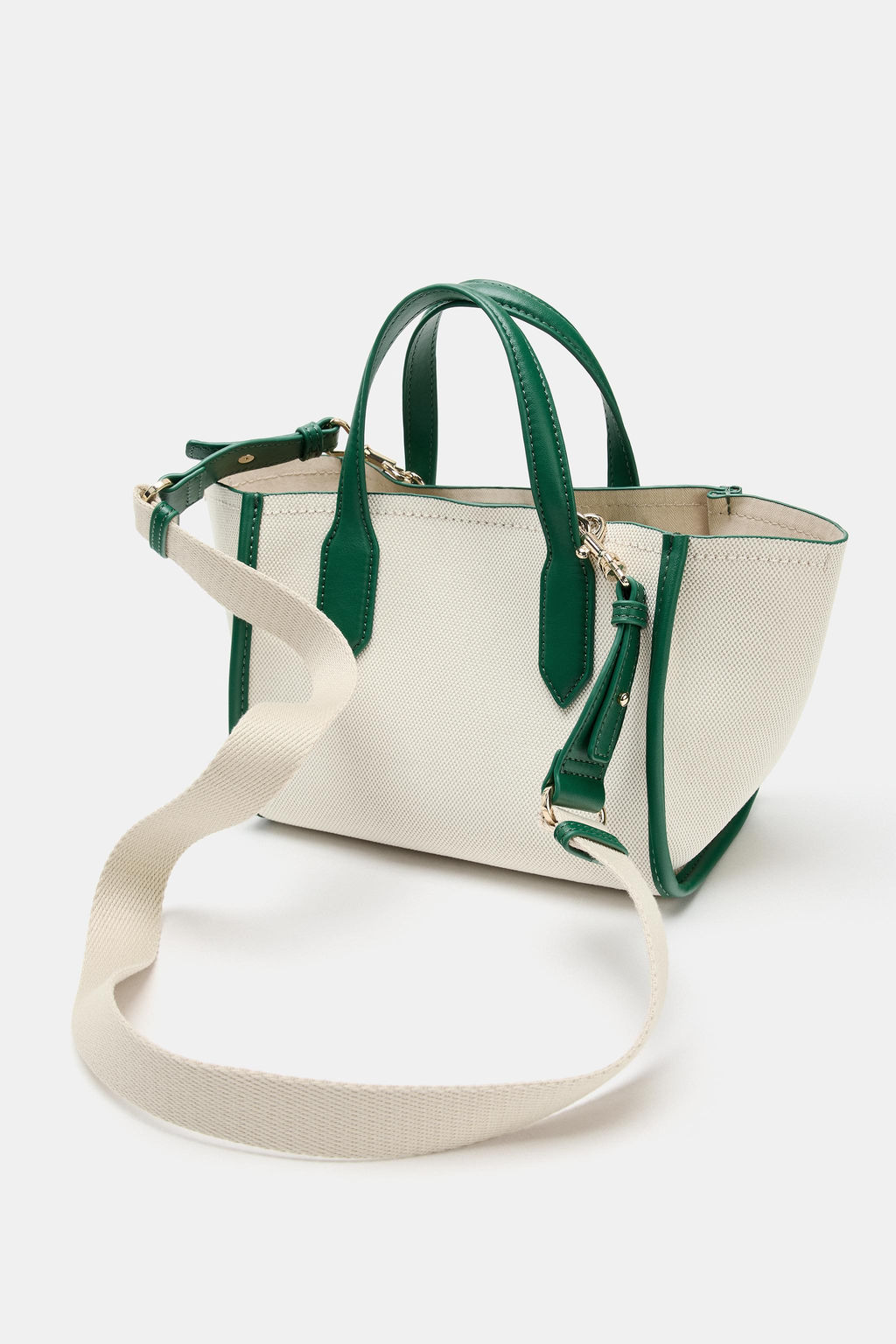 BOLSO MINI SHOPPER CANVAS / Verde - Zara фото 4