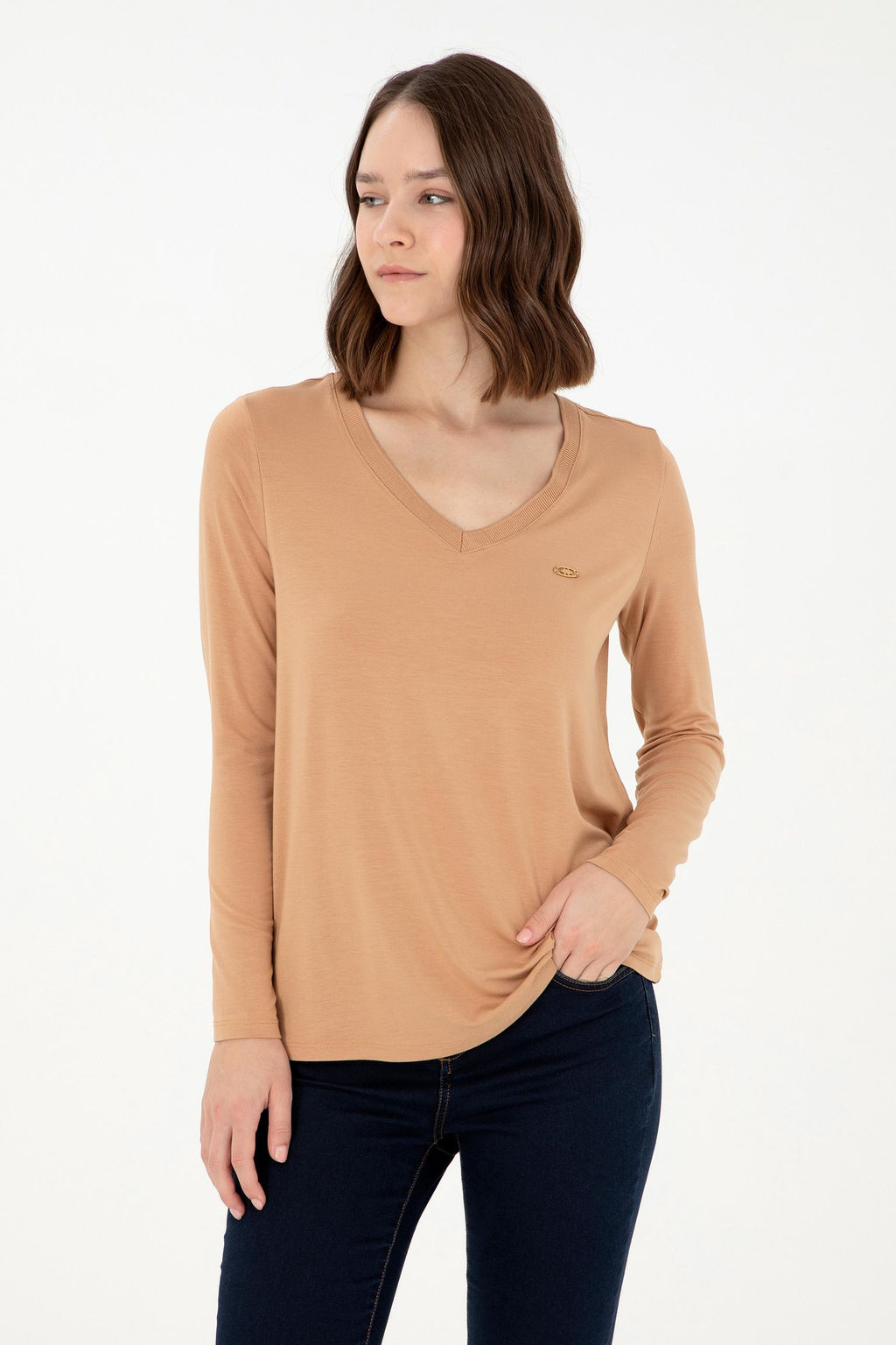 Женский свитшот светло-коричневого цвета Неожиданная скидка в корзине - U.s. polo assn фото 8