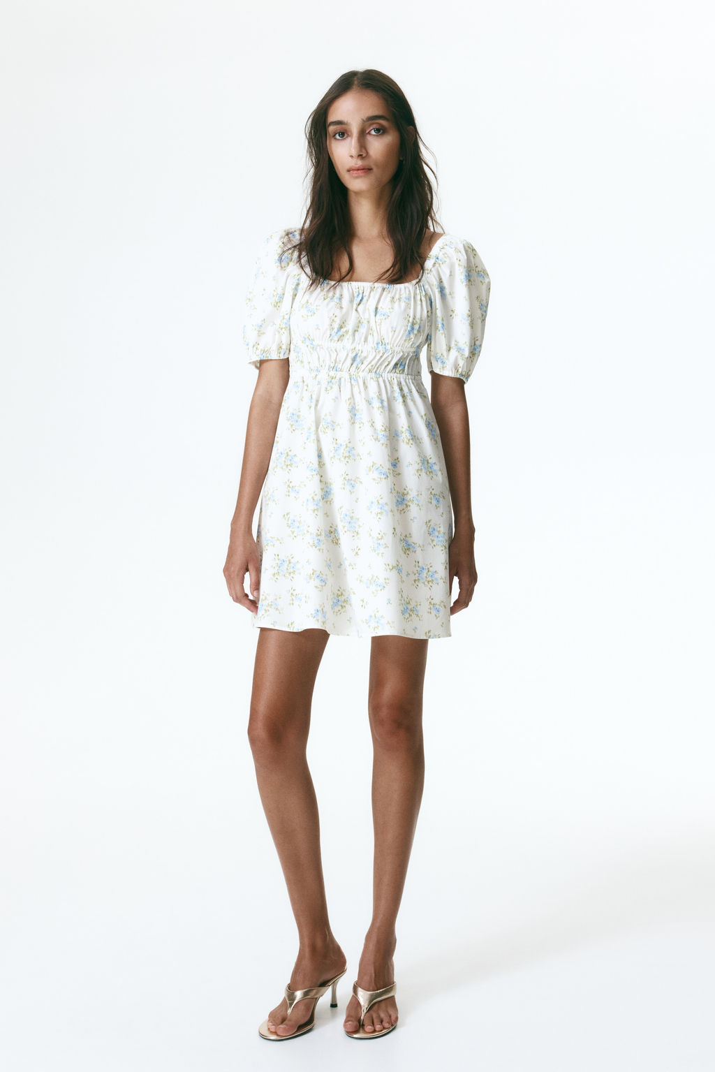 Vestido de popelina con mangas abullonadas - H&m фото 4