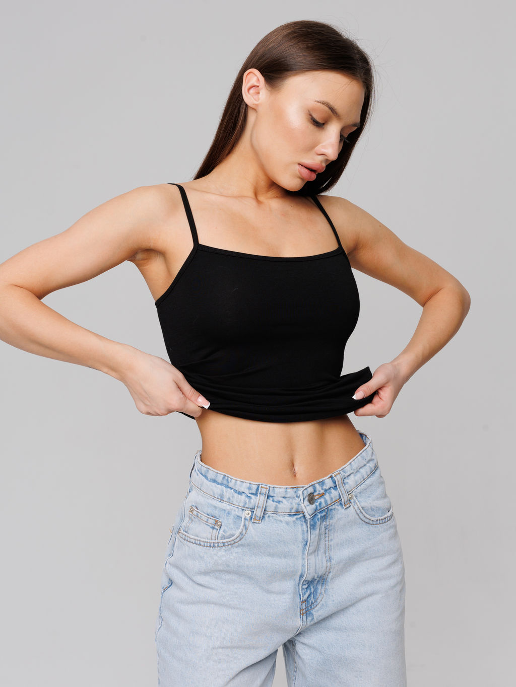 Женская майка на бретелях Lingeamo черная ЛТ-07 (7)  фото 6