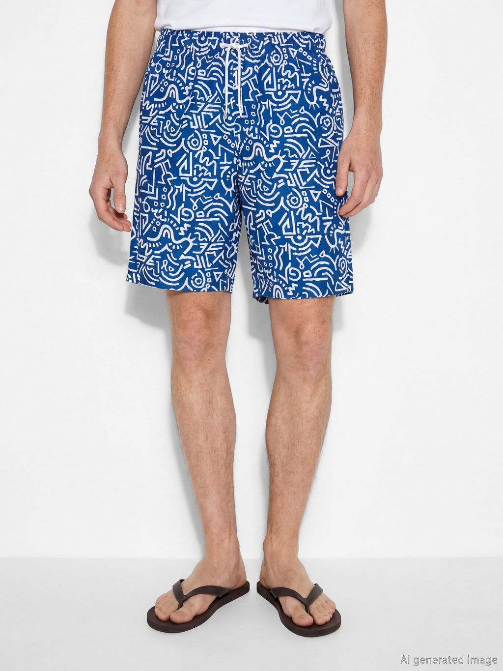 Diz Alt? Boy Desenli Erkek Y?zme ?ort