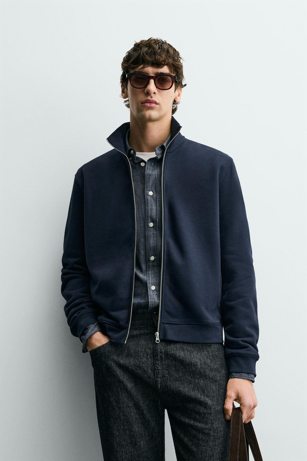 BASIC ZIP-UP SWEATSHIRT - Zara фото 10