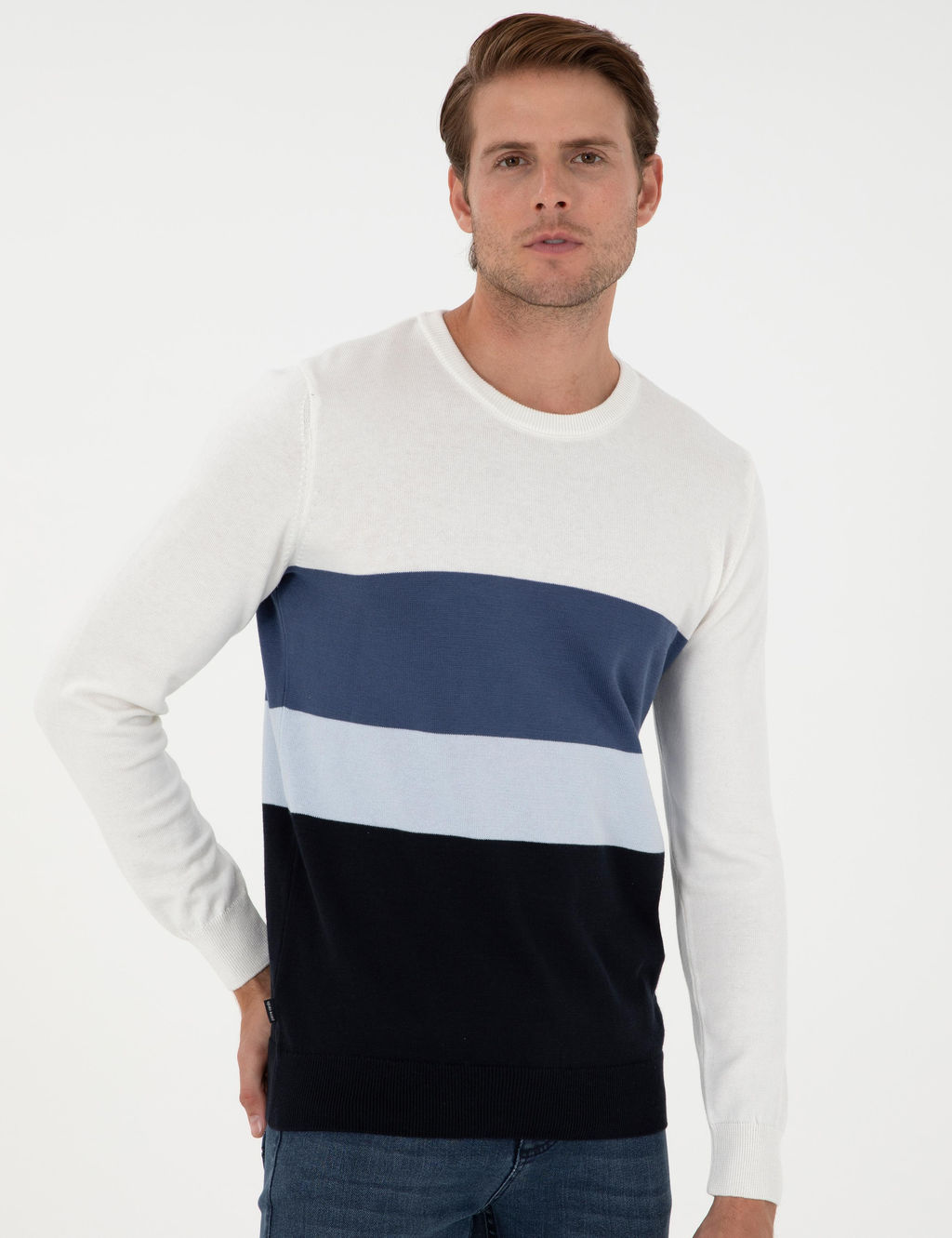 Lacivert Slim Fit Bisiklet Yaka Triko Kazak - Pierre cardin фото 3