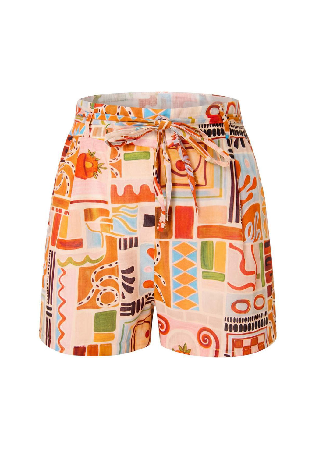 Cok Renkli Bask?l? Regular Dokuma 100% Pamuk Sort & Bermuda TBESS26SR00015 - Trendyolmilla фото 2