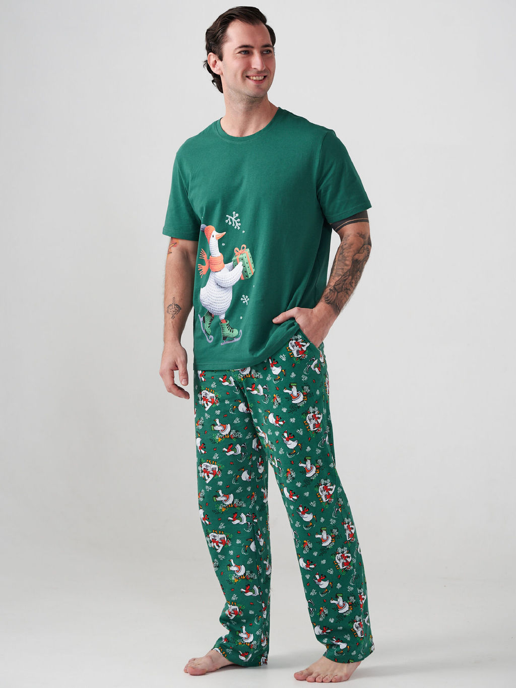 Пижама парная мужская 100% хлопок Зимние забавы - Оптима фото 2