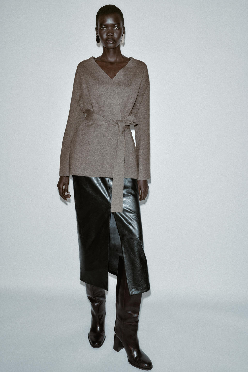 PLAIN KNIT CARDIGAN WITH BELT - Zara фото 15