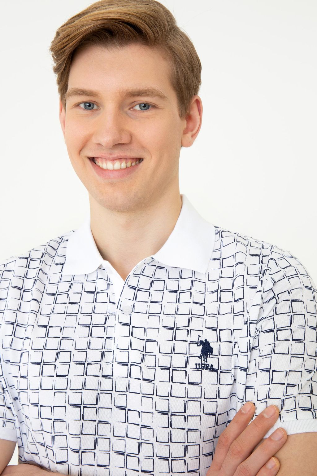 U. S. Polo Assn Мужская темно-синяя футболка с воротником-поло - U.s. polo assn фото 2