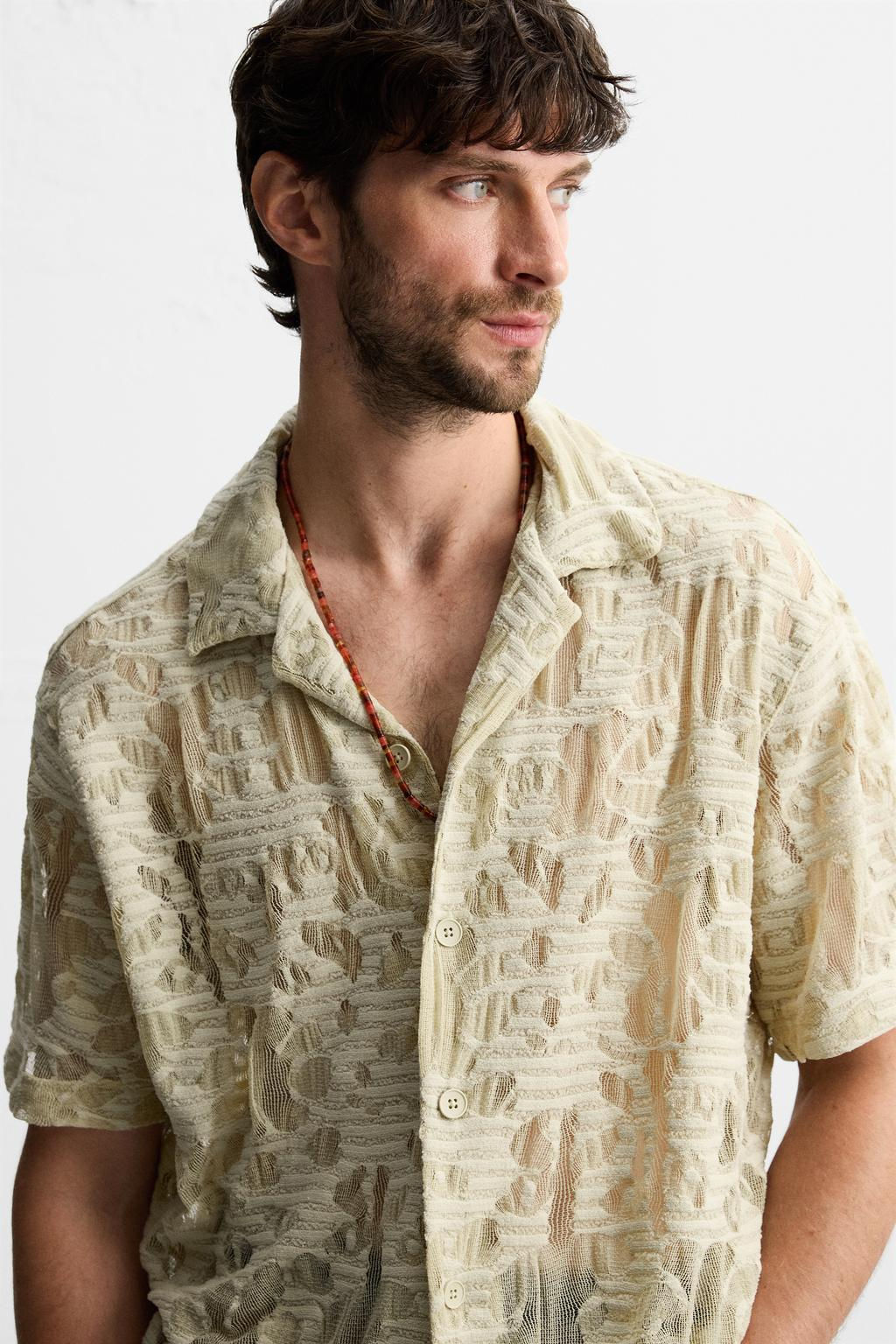 FLORAL JACQUARD SHIRT - Zara фото 5