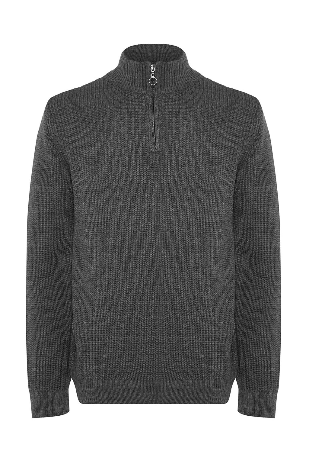 TRENDYOL MAN Indigo Casual Regular Yar?m Bal?kc? Yaka Duz Triko Kazak TMNAW22KZ1908 - Trendyolmilla фото 8