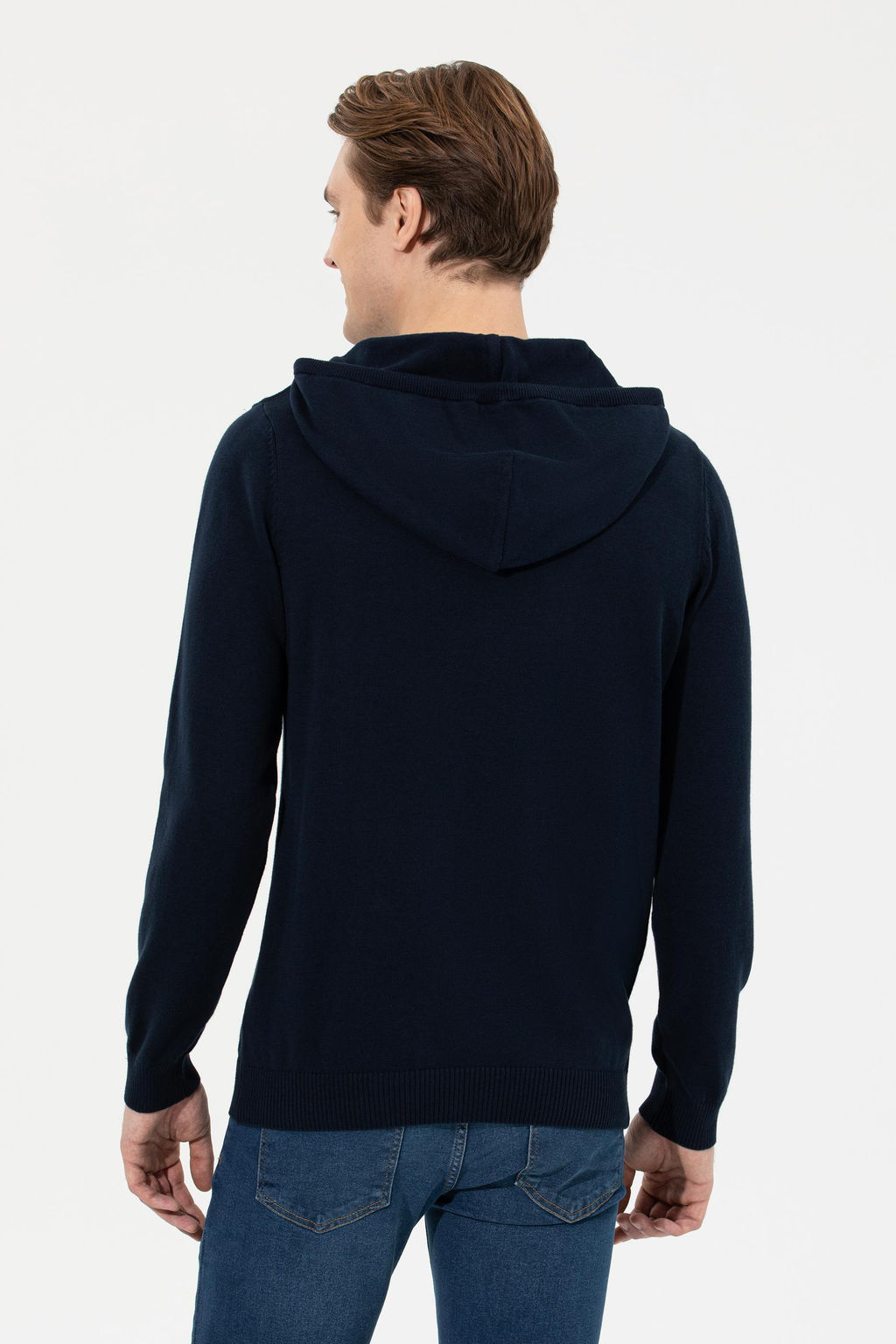 U. S. Polo Assn Мужской темно-синий трикотажный свитер с капюшоном - U.s. polo assn фото 17