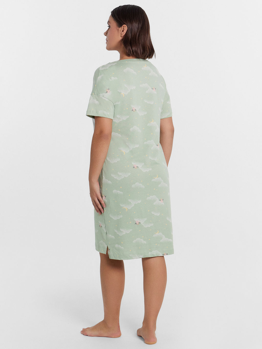 Сорочка ночная женская зеленая с облачками - Mark formelle фото 3