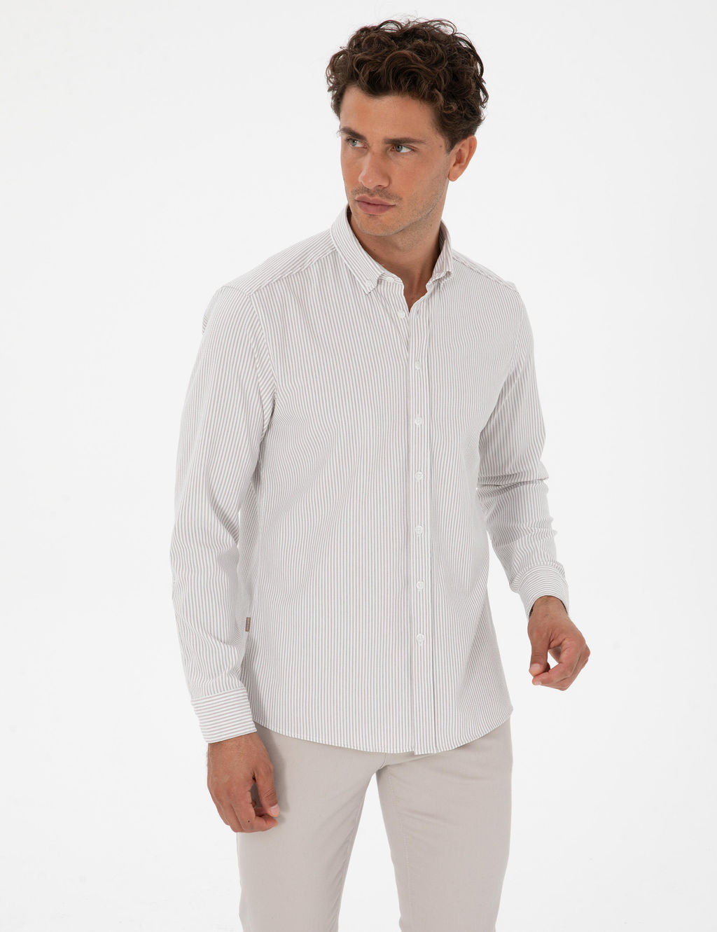 Vizon Slim Fit _izgili Slim Fit G_mlek - Pierre cardin фото 3