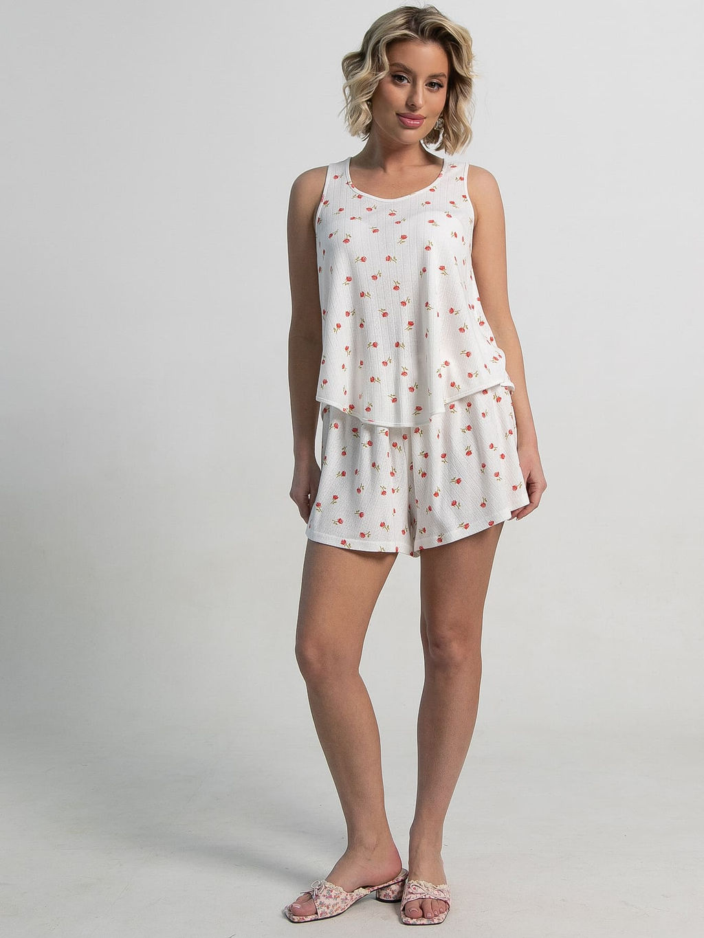 Костюм домашний с шортами Мила (белый) К15212-1М - Lt collection фото 16