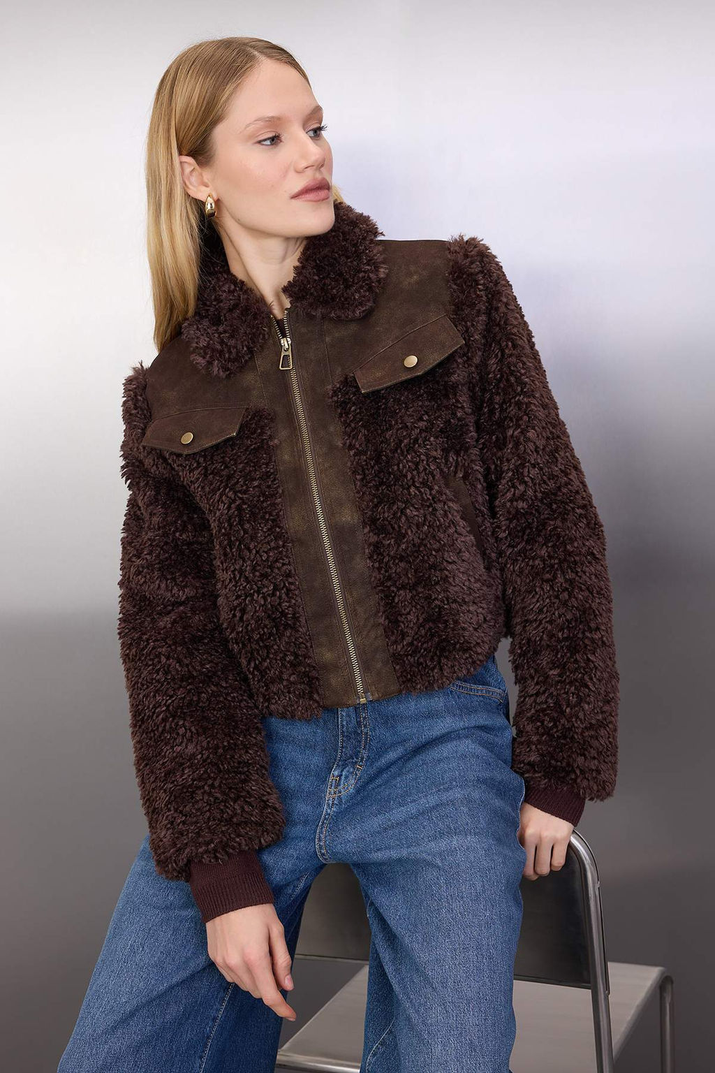 Kahverengi Regular Kal?p Suet Detayl? Kurk Mont TWOAW26MO00075 - Trendyolmilla фото 4