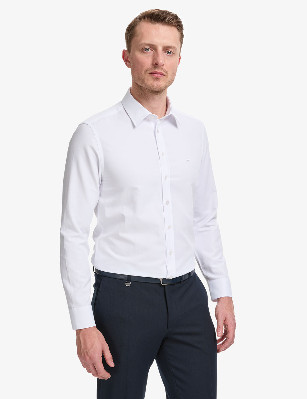 Beyaz Slim Fit Arm_rl_ Uzun Kollu G_mlek