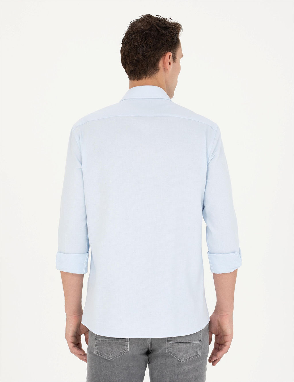 A__k Mavi Slim Fit Uzun Kollu G_mlek - Pierre cardin фото 5