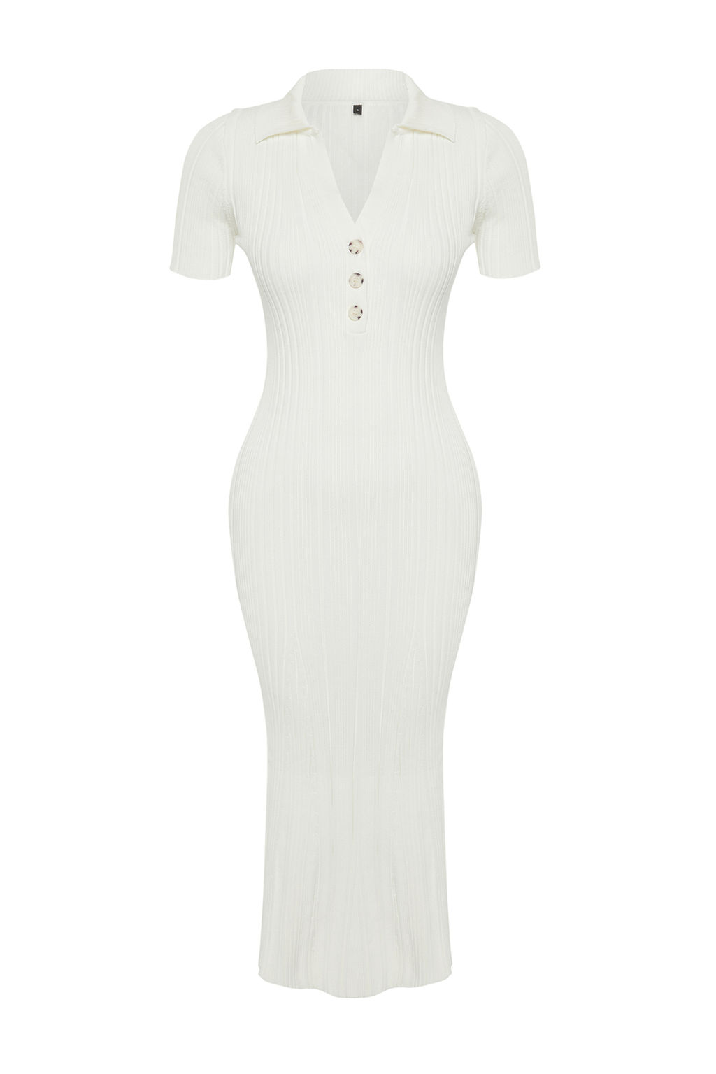 TRENDYOLMILLA Lacivert Maxi Triko Polo Yaka Elbise TWOSS24EL00282 фото 9