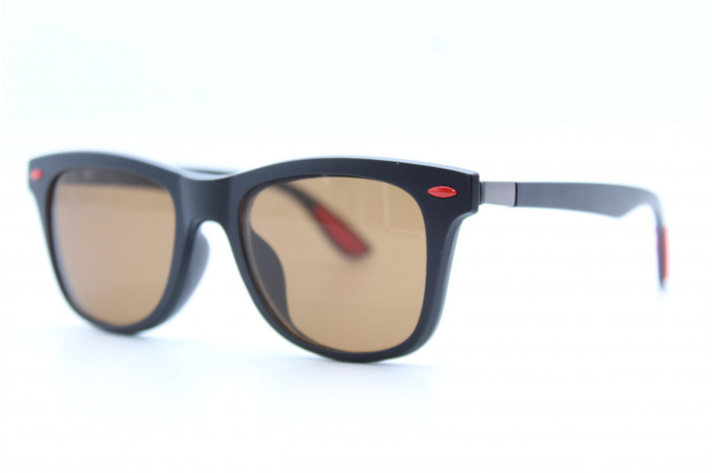 Оправа 2317 52-19-140 черно-красная с насадками Polarized и футляром