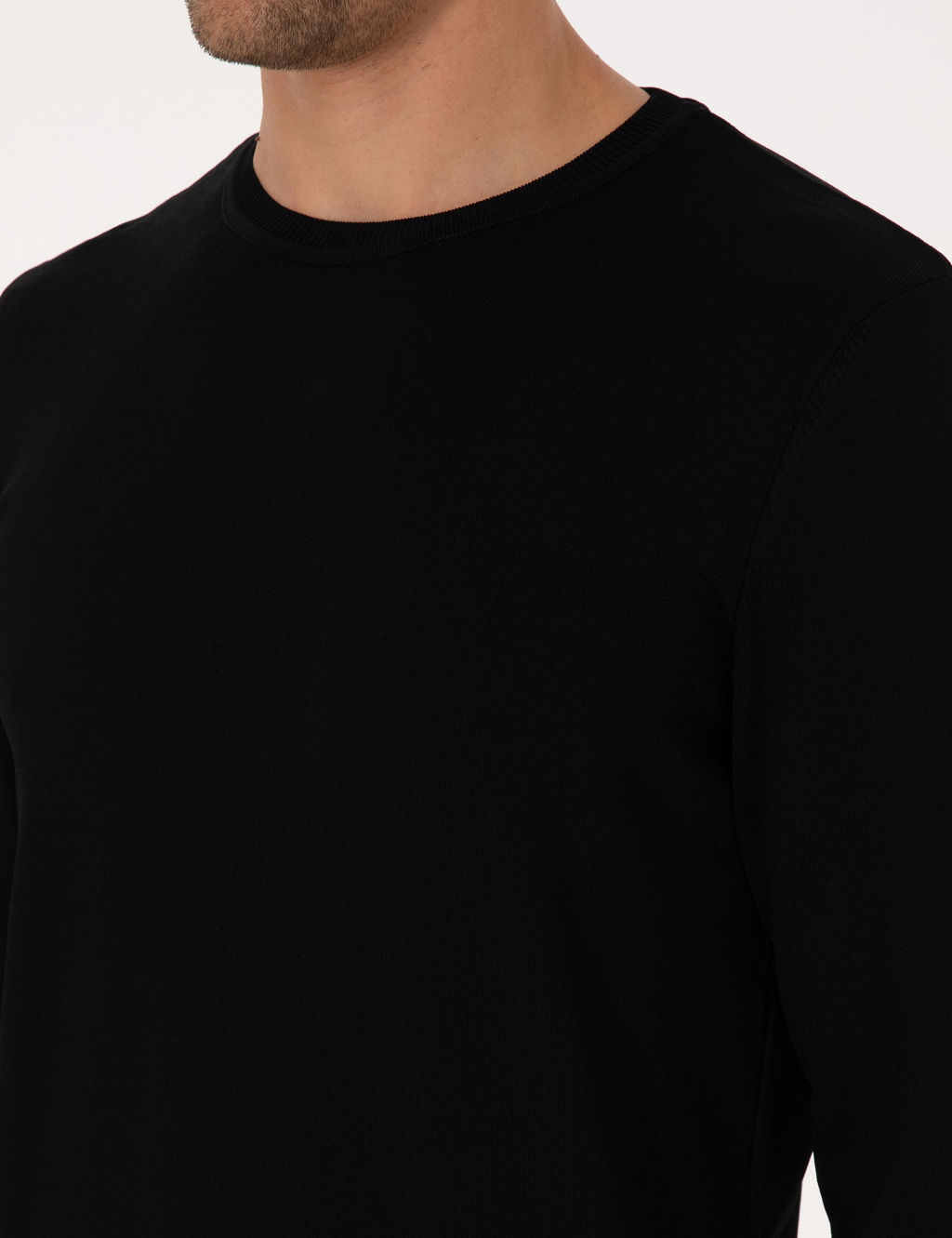 Siyah Slim Fit Bisiklet Yaka Triko Kazak - Pierre cardin фото 7