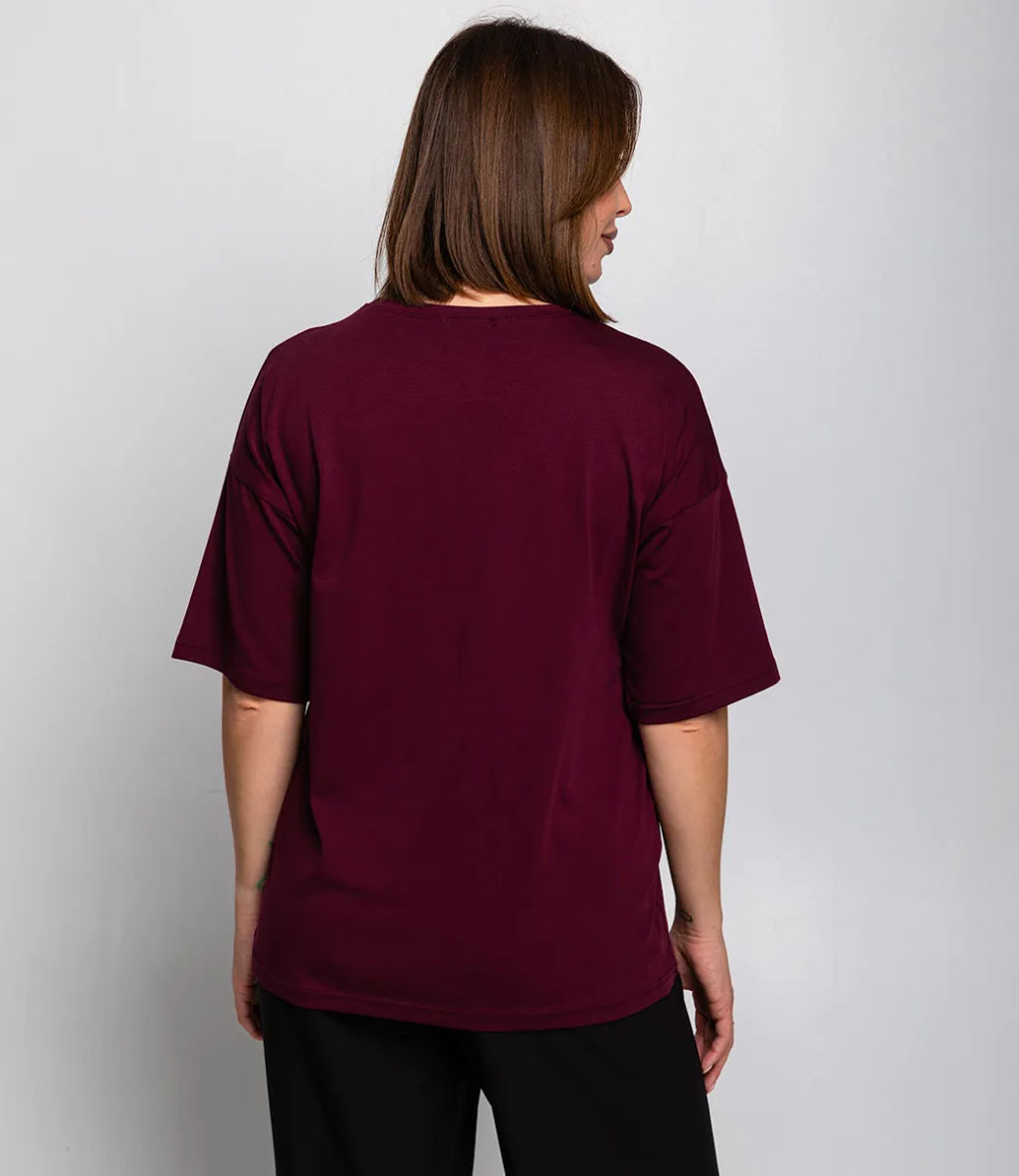 Футболка #ОБШ1420, сливовый