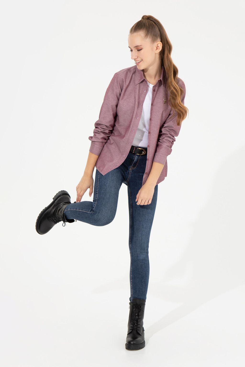 Женская рубашка Cherry с длинным рукавом Basic - U.s. polo assn фото 3