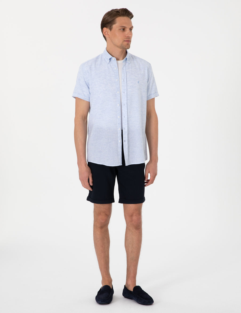 Lacivert Slim Fit Beli Lastikli Ba_c_kl_ Dokuma _ort