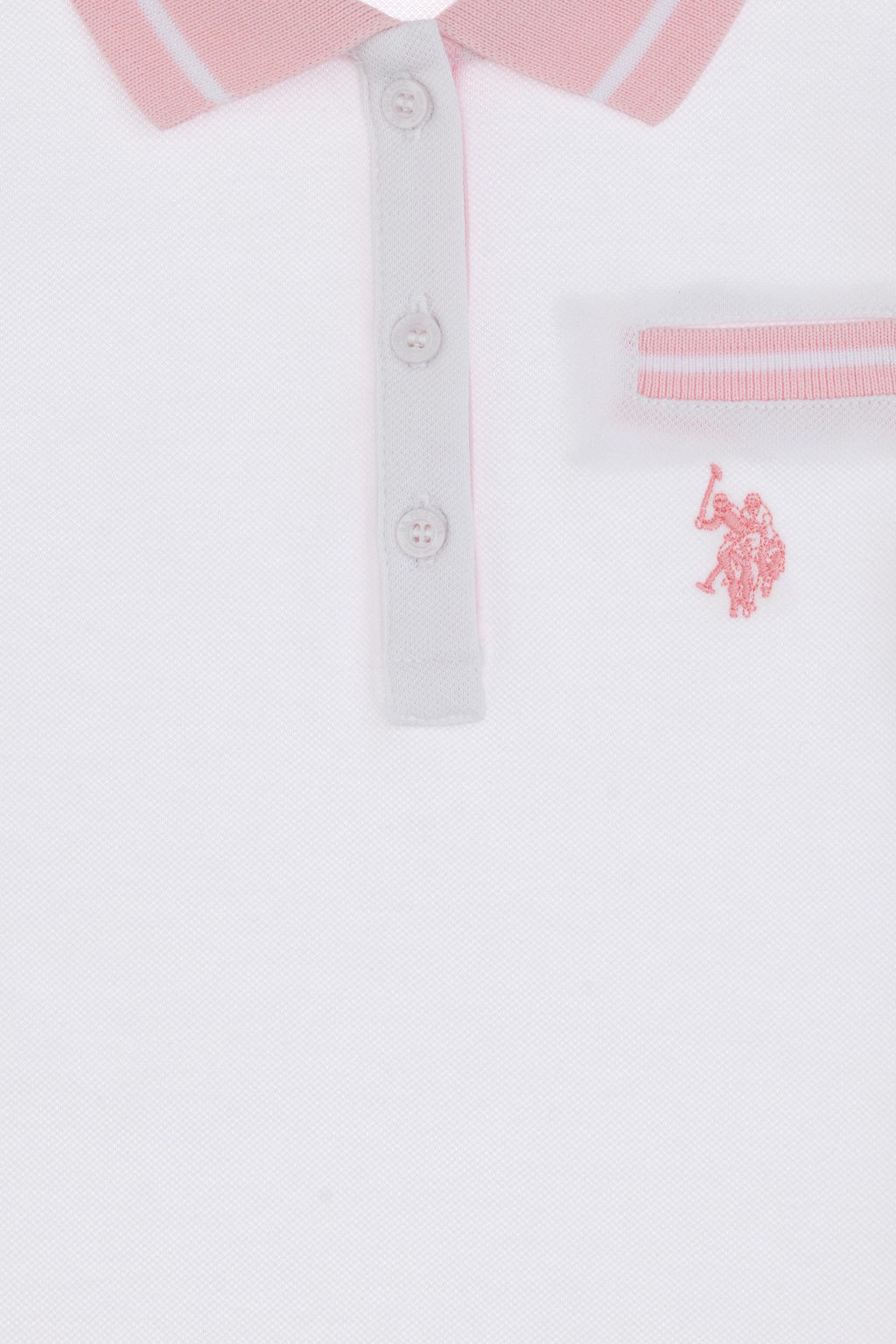 K_z _ocuk Beyaz Polo Yaka Ti__rt Sepette S_rpriz _ndirim - U.s. polo assn фото 4